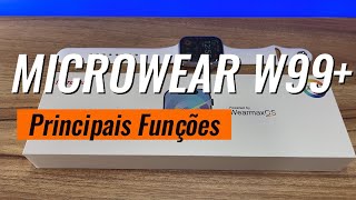 SMARTWATCH MICROWEAR W99  TELA AMOLED  ILHA DINÂMICA  CHAT GPT Principais Funções [upl. by Harshman654]