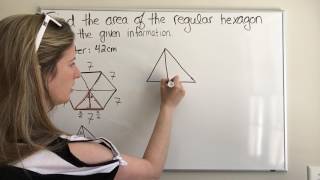 Finding the Area of a Regular Hexagon with Side Length 7 [upl. by Eirdua140]