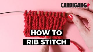 How to knit a rib stitch  Cardigang [upl. by Nov]