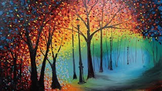 Leonid Afremov inspired park scene [upl. by Bazluke]