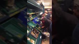 Shoppers fight over reduced veg in Tesco [upl. by Nonnarb]