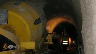 Pouring of concrete inside tunnel  Tünel içerisinde beton dökümü [upl. by Emiolhs107]