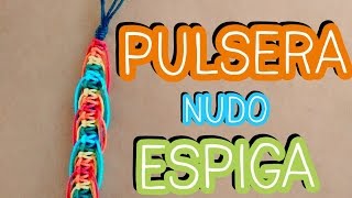 ► PULSERA macrame en nudos ESPIGA  Pulseras de hilo ENCERADO ◄ [upl. by Aillemac999]