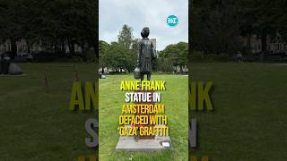 Anne Frank Statue in Amsterdam Defaced with ‘Gaza’ Graffiti [upl. by Animor697]