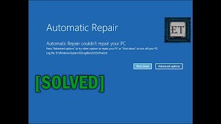 How to Fix Automatic Repair Loop in Windows 10  Startup Repair Couldn’t Repair Your PC [upl. by Anal]