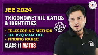 TRIGONOMETRY RATIOS AND IDENTITIES CLASS 11  TELESCOPING METHOD FINDING RANGE JEE PYQ PRACTICE [upl. by Duster]