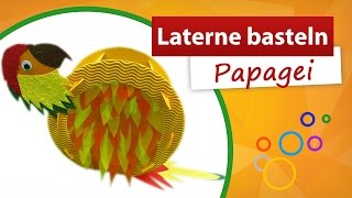 ★Laterne selber basteln aus Papier ★ Papagei Laterne Bastelidee [upl. by Ahsined659]