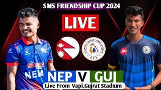 NEPAL VS GUJRAT TRIANGULAR T20 SERIES 2024 LIVE  NEPA TOUR OF INDIA 2024 NEP VS GUJ 1ST T20 [upl. by Ardeha]