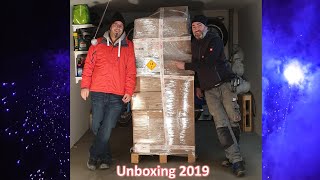 EPIC V3  Feuerwerk Unboxing 2019  wieder über 400kg brutto geliefert von Röder Feuerwerk [upl. by Eelirrem]