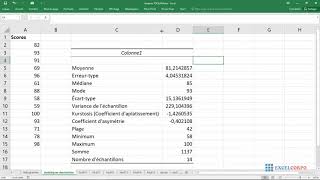 57 Statistiques descriptives avec lutilitaire danalyse dans Excel [upl. by Negrom]