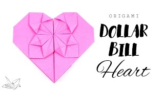 Easy Origami Money Heart Tutorial  DIY  Paper Kawaii [upl. by Lilla]