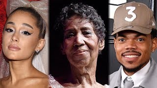 Ariana Grande Chance the Rapper amp More Celebs REACT to Aretha Franklins Death [upl. by Bergstrom]