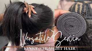 Versatile Sew In Install  Featuring kinky Straight hair  Paparazzi Allure [upl. by Heinrick]