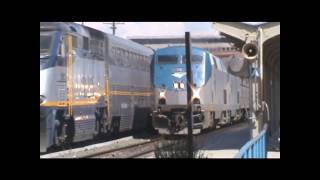 California Zephyr 5 Meets A Capital Corridor Train in Sacramento [upl. by Atteras]