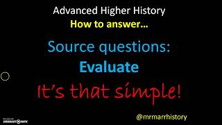 Mr Marr  Advanced Higher History Evaluate the usefulness questions [upl. by Inar]