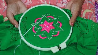 nokshi katha design nokshi katha selai tutorial সুন্দর একটি নকশিকাঁথার নকশা [upl. by Otnicaj359]