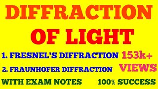 DIFFRACTION OF LIGHT  FRESNEL amp FRAUNHOFER DIFFRACTION  WAVE amp OPTICS  WITH EXAM NOTES [upl. by Ademla]