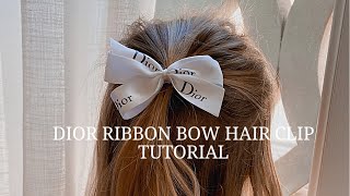 Dior ribbon bow hair clip tutorial fiocco hairaccessory diy dior riciclo bow easy facile [upl. by Landmeier686]