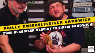 Philly Zwiebelfleisch Sandwich  2 Klassiker kontrolliert und für Banane befunden vom TheBBQBear01 [upl. by Aoniak]