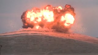 Islamic State hit by airstrike near Kobane  dramatic video [upl. by Enirrok]