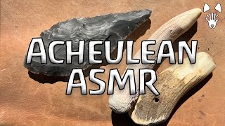 Making an acheulean handaxe  Flintknapping ASMR [upl. by Ellevart700]