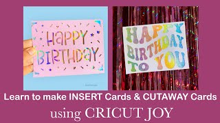 Learn to Make INSERT cards amp CUTAWAY cards with Cricut Joy🤩Cardmaking with Cricut cards cricut [upl. by Scrivens810]