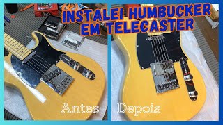 Adaptação de captador Humbucker em Telecaster tradicional  Malagoli Distortion e tarraxas gotoh [upl. by Alyacim]