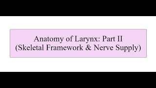 Anatomy of Larynx Part 2 [upl. by Nivahb]