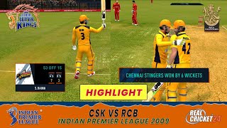 CSK vs RCB Indian Premier League 2009 T20 Match  Highlights [upl. by Roseanna879]