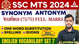 SSC MTS English Vocabulary 2024  SSC MTS English Classes 2024 in Bengali  Set 7 [upl. by Agnew]