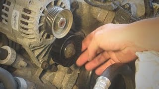 Broken idler pulley repair  bad bearing in tensioner pulley  Fixed [upl. by Bearce]