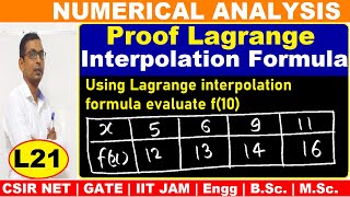 21 Proof of Lagrange interpolation formula for unequal interval in hindi  lagrange formula in hind [upl. by Celene]