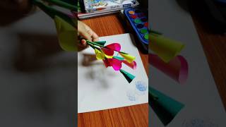 Easy pepper flower making🔥🔥🔥a4papercraftdiycraftideaviralvideo musicshotsytartSjannat [upl. by Inalawi]