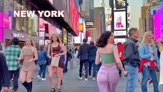 New York City Virtual Walking Tour 2023  Manhattan 4K NYC Walk  Bryant Park Lawn to Times Square [upl. by Inaflahk]