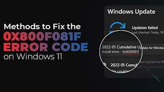 Fix Windows Update Error 0x800f081f Windows 11 Update Failed 0x800f081f Error [upl. by Loralyn]