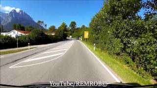 Driving Into Garmisch Partenkirchen To Eibsee Bavarian Zugspitze Railway [upl. by Aray474]