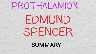 PROTHALAMION BY EDMUND SPENCER  SUMMARY [upl. by Mayhs]