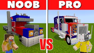 NOOB vs PRO OPTIMUS PRIME BUILD BATTLE sa Minecraft PE [upl. by Connelley]