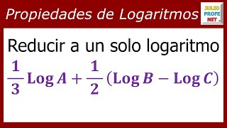 Ejercicio 4 con PROPIEDADES DE LOGARITMOS [upl. by Keyte]