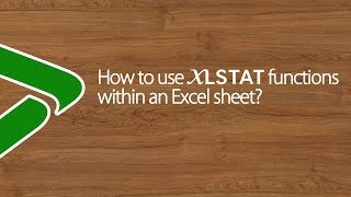 How to use XLSTAT functions within an Excel sheet [upl. by Nylrahs]