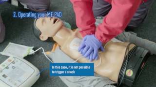 medical ECONET GmbH  Familiarisation Film  ME PAD Defibrillator engl Version [upl. by Yznil]