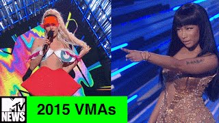 UNCENSORED Miley Cyrus Reacts to Nicki Minaj Calling Her Out at the 2015 VMAs  MTV News [upl. by Lehctim]