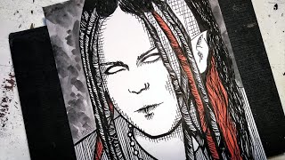 Speed Drawing Acey Slade Murderdolls era [upl. by Garson]