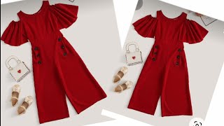 810Year Baby Girl Jumpsuit Cutting amp Stitching Kids Jumpsuit DesignJumpsuit Tutorial [upl. by Shanon]