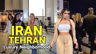 Luxury Neighborhood of IRAN 🇮🇷 TEHRAN 2023 Night Walk Vlog ایران [upl. by Hachman895]