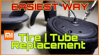 XIAOMI SCOOTER FRONT TIRE AND TUBE REPLACEMENT  EASIEST WAY  SCRATCHLESS  PROPER TECHNIQUE [upl. by Herahab859]