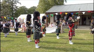 Highland Laddie as Drum Majors lead the salute to the Chieftain at 2023 Oldmeldrum Highland Games [upl. by Otit725]