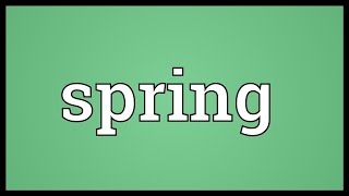 Spring Meaning [upl. by Ezirtaeb417]