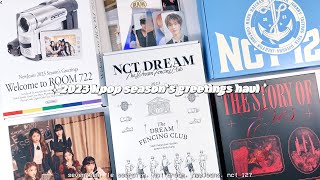 2023 kpop seasons greetings haulunboxing ✮ seventeen le sserafim nct dream newjeans nct 127 [upl. by Ruff]