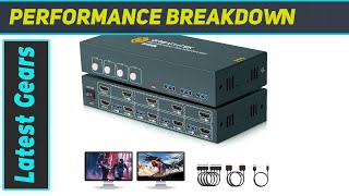 GREATHTEK HDMI KVM Switch 4 Computers 2 Monitors The Ultimate Dual Monitor Setup Solution [upl. by Elleirol]